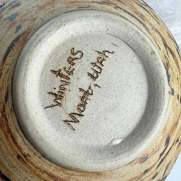 Andrea Winters Art Pottery Bowl 9.5" Folk Art Native American Pottery - Picture 11 of 15